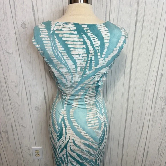 ❌SOLD❌TOMMY BAHAMA Ogee Stones V-Neck Cap Sleeves Maxi Dress, XS - Picture 7 of 13